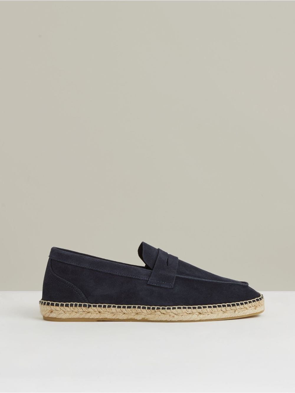 Reiss Cannes Navy Suede Penny Strap Espadrille Loafers EU 44 US 11 - Picture 2 of 16